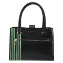 Salvatore Ferragamo Gancini Hand Bag Leather Black Gold Auth 185609A-3