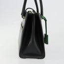 Salvatore Ferragamo Gancini Hand Bag Leather Black Gold Auth 185609A-5