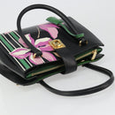 Salvatore Ferragamo Gancini Hand Bag Leather Black Gold Auth 185609A-6