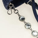 Miu Miu Nappa Crystal Matelasse Hand Bag Leather 3way Blue Silver Auth 185610SM-15