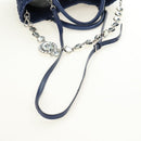Miu Miu Nappa Crystal Matelasse Hand Bag Leather 3way Blue Silver Auth 185610SM-9