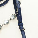 Miu Miu Nappa Crystal Matelasse Hand Bag Leather 3way Blue Silver Auth 185610SM-19