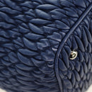 Miu Miu Nappa Crystal Matelasse Hand Bag Leather 3way Blue Silver Auth 185610SM-21