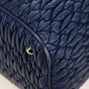 Miu Miu Nappa Crystal Matelasse Hand Bag Leather 3way Blue Silver Auth 185610SM-22