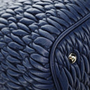 Miu Miu Nappa Crystal Matelasse Hand Bag Leather 3way Blue Silver Auth 185610SM-23