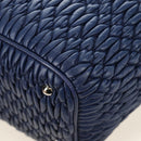 Miu Miu Nappa Crystal Matelasse Hand Bag Leather 3way Blue Silver Auth 185610SM-24
