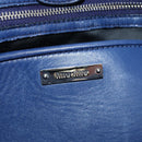 Miu Miu Nappa Crystal Matelasse Hand Bag Leather 3way Blue Silver Auth 185610SM-26