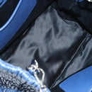 Miu Miu Nappa Crystal Matelasse Hand Bag Leather 3way Blue Silver Auth 185610SM-10