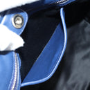 Miu Miu Nappa Crystal Matelasse Hand Bag Leather 3way Blue Silver Auth 185610SM-29