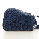 Miu Miu Nappa Crystal Matelasse Hand Bag Leather 3way Blue Silver Auth 185610SM-4