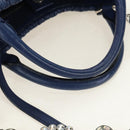 Miu Miu Nappa Crystal Matelasse Hand Bag Leather 3way Blue Silver Auth 185610SM-7