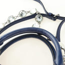 Miu Miu Nappa Crystal Matelasse Hand Bag Leather 3way Blue Silver Auth 185610SM-14