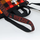 Vivienne Westwood Tote Bag Canvas Orange Gold Auth 185611A-8