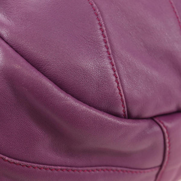 PRADA Shoulder Bag Leather 2way Purple Gold Auth 185613M