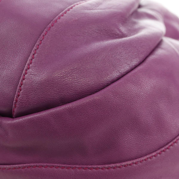 PRADA Shoulder Bag Leather 2way Purple Gold Auth 185613M