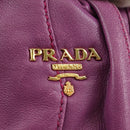 PRADA Shoulder Bag Leather 2way Purple Gold Auth 185613M-23
