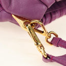PRADA Shoulder Bag Leather 2way Purple Gold Auth 185613M-24