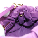 PRADA Shoulder Bag Leather 2way Purple Gold Auth 185613M-28