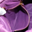 PRADA Shoulder Bag Leather 2way Purple Gold Auth 185613M-30