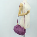 PRADA Shoulder Bag Leather 2way Purple Gold Auth 185613M-31