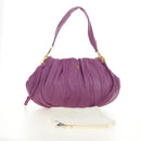 PRADA Shoulder Bag Leather 2way Purple Gold Auth 185613M-12