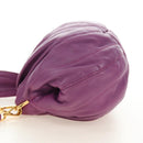 PRADA Shoulder Bag Leather 2way Purple Gold Auth 185613M-3
