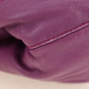 PRADA Shoulder Bag Leather 2way Purple Gold Auth 185613M-4