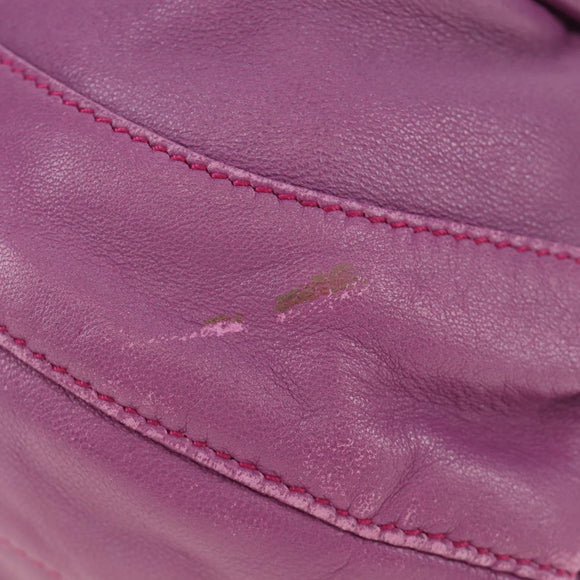 PRADA Shoulder Bag Leather 2way Purple Gold Auth 185613M