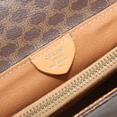 CELINE Macadam Canvas Shoulder Bag PVC Leather Brown Gold Auth 185615A-12