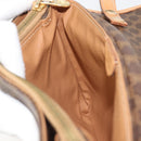 CELINE Macadam Canvas Shoulder Bag PVC Leather Brown Gold Auth 185615A-19