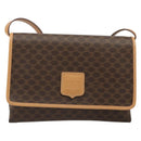 CELINE Macadam Canvas Shoulder Bag PVC Leather Brown Gold Auth 185615A-13