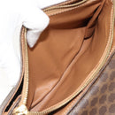 CELINE Macadam Canvas Shoulder Bag PVC Leather Brown Gold Auth 185615A-21