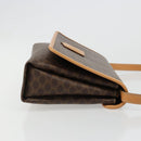 CELINE Macadam Canvas Shoulder Bag PVC Leather Brown Gold Auth 185615A-3