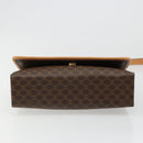 CELINE Macadam Canvas Shoulder Bag PVC Leather Brown Gold Auth 185615A-5