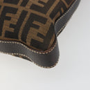 FENDI Zucca Canvas Shoulder Bag Black Brown Auth 185617A-9
