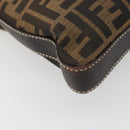 FENDI Zucca Canvas Shoulder Bag Black Brown Auth 185617A-14