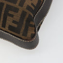 FENDI Zucca Canvas Shoulder Bag Black Brown Auth 185617A-15