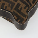 FENDI Zucca Canvas Shoulder Bag Black Brown Auth 185617A-16