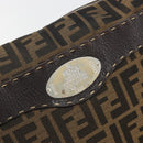FENDI Zucca Canvas Shoulder Bag Black Brown Auth 185617A-17