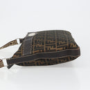 FENDI Zucca Canvas Shoulder Bag Black Brown Auth 185617A-4