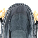 Salvatore Ferragamo Gancini Straw Hand Bag Rattan Black Gold Auth 185618V-18