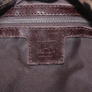 FENDI Zucca Canvas Mamma Baguette Shoulder Bag Black Brown Auth 185621A-19