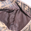 FENDI Zucca Canvas Mamma Baguette Shoulder Bag Black Brown Auth 185621A-21