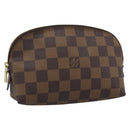 LOUIS VUITTON Damier Ebene Pochette Cosmetic PM Pouch N47516 LV Auth 185623-1