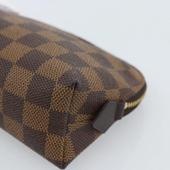 LOUIS VUITTON Damier Ebene Pochette Cosmetic PM Pouch N47516 LV Auth 185623