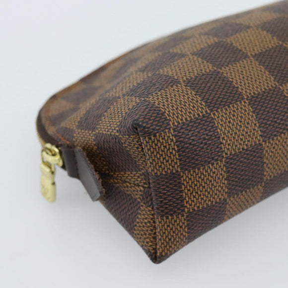 LOUIS VUITTON Damier Ebene Pochette Cosmetic PM Pouch N47516 LV Auth 185623