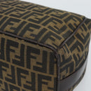 FENDI Zucca Canvas Vanity Hand Bag Black Brown Auth 185626-11
