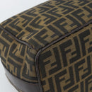 FENDI Zucca Canvas Vanity Hand Bag Black Brown Auth 185626-12