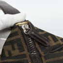 FENDI Zucca Canvas Vanity Hand Bag Black Brown Auth 185626-13