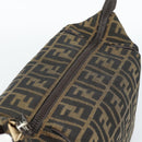 FENDI Zucca Canvas Vanity Hand Bag Black Brown Auth 185626-14